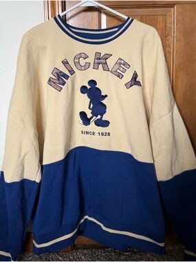Disney Cream & Navy Crewneck Sweatshirt - XL (16/18)